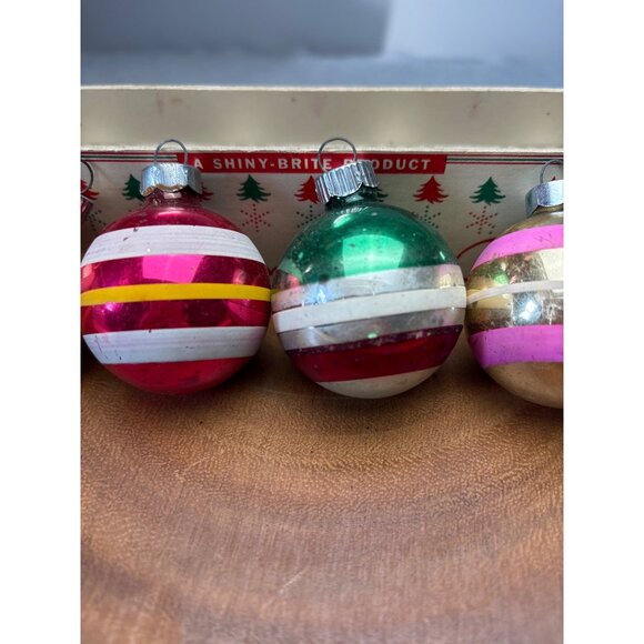 Shiny-Brite Glass Christmas Tree Ornaments Set Vintage - Picture 11 of 14